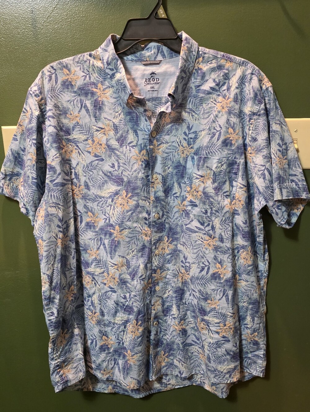 Men's XXL IZOD Saltwater Button Up Shirt Tropical Floral Cruisewear